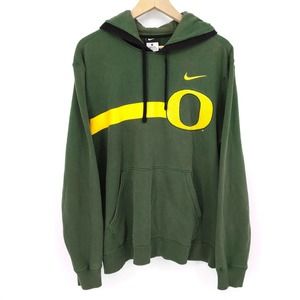 NIKE Oregon Ducks Hoodie Sweatshirt NCAA College Sport Green Yellow Men's M